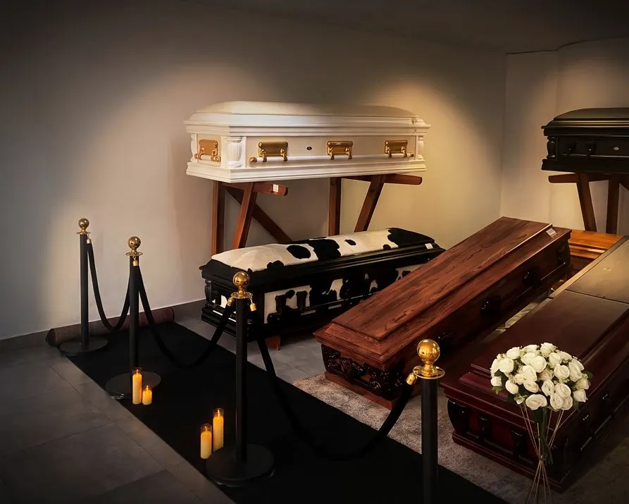 Caskets on display in the Java Legacy Fourways showroom